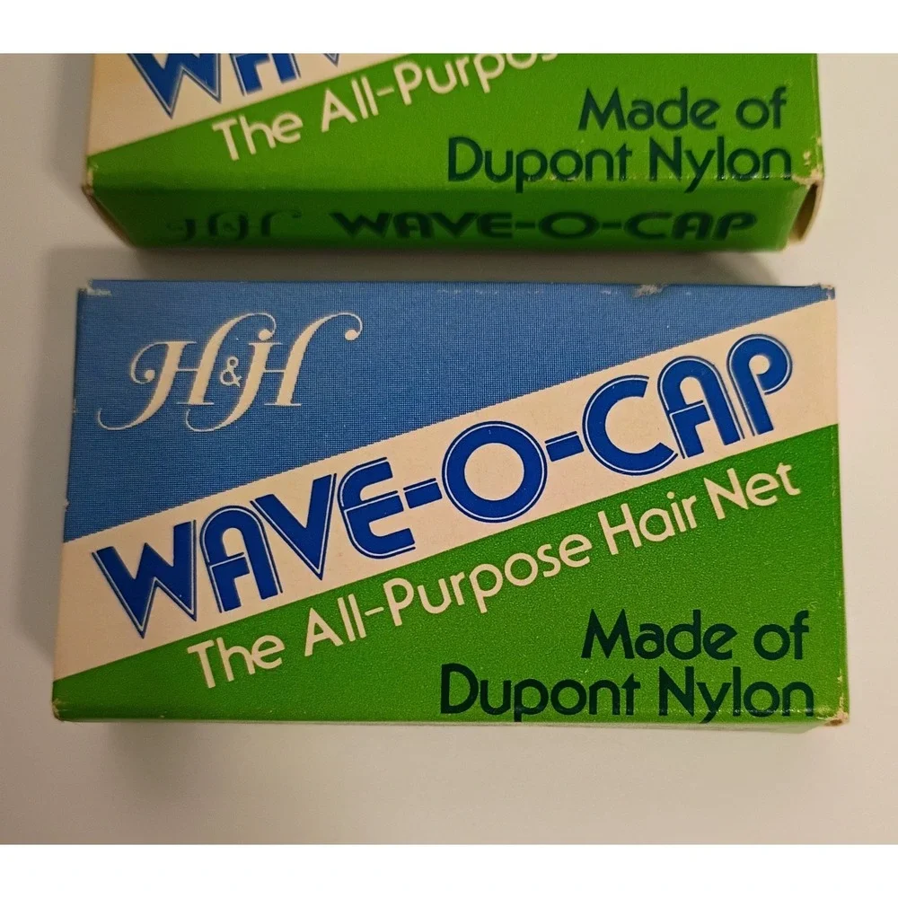 H & H Wave-O-Cap The All Purpose Hair Net Brown Nylon Vintage In Original Box X2